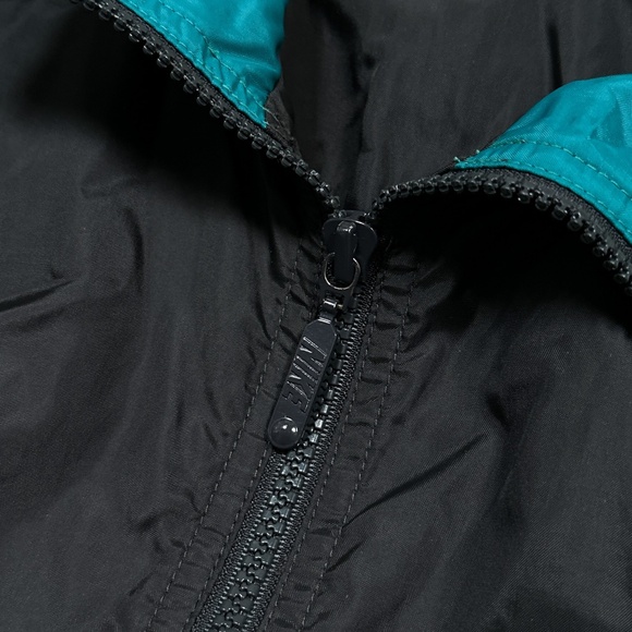 Vintage 90s Nike Jacket Black Teal Green Windbreaker Jacket Mens Small - Picture 3 of 10